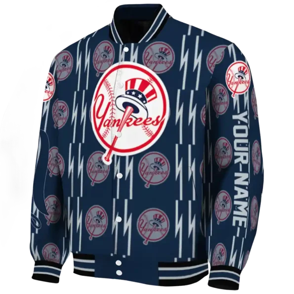 custom new york yankees bolt stripe navy varsity jacket best selling