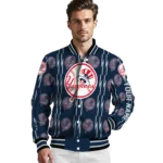 custom new york yankees bolt stripe navy varsity jacket best selling