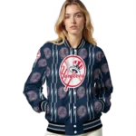 custom new york yankees bolt stripe navy varsity jacket best selling