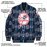 custom new york yankees bolt stripe navy varsity jacket best selling