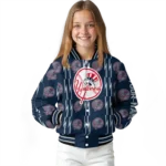 custom new york yankees bolt stripe navy varsity jacket best selling