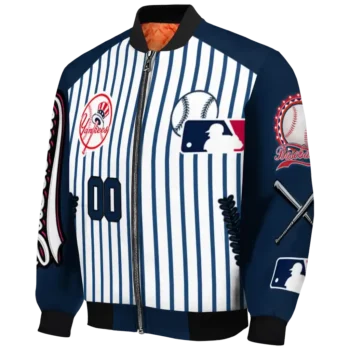 custom new york yankees eagle baseball navy white bomber jacket best selling