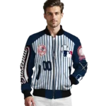 custom new york yankees eagle baseball navy white bomber jacket best selling