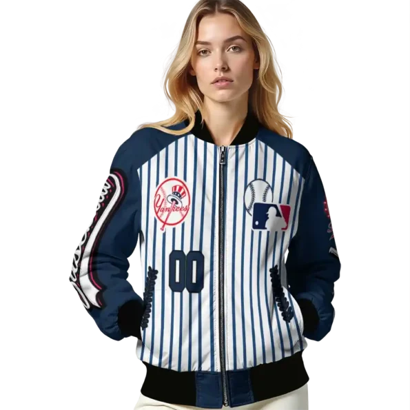 custom new york yankees eagle baseball navy white bomber jacket latest model