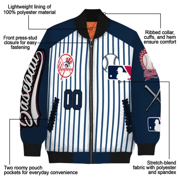 custom new york yankees eagle baseball navy white bomber jacket new arrival