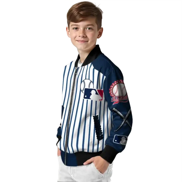 custom new york yankees eagle baseball navy white bomber jacket trendy