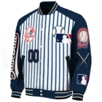 custom new york yankees eagle baseball navy white varsity jacket best selling