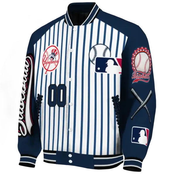 custom new york yankees eagle baseball navy white varsity jacket best selling