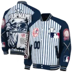 custom new york yankees eagle baseball navy white varsity jacket best selling