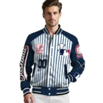 custom new york yankees eagle baseball navy white varsity jacket best selling