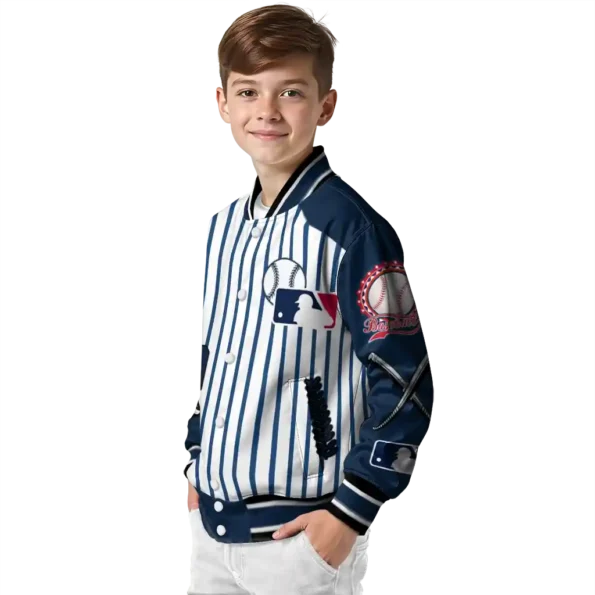 custom new york yankees eagle baseball navy white varsity jacket trendy