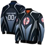 custom new york yankees mesh chest black bomber jacket best selling