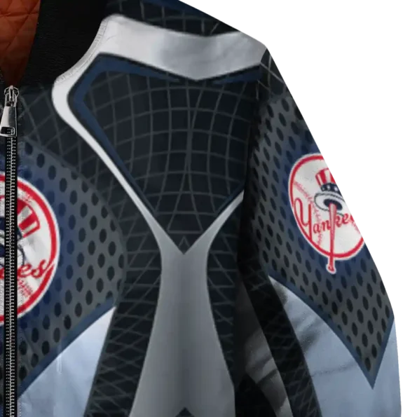 custom new york yankees mesh chest black bomber jacket premium grade