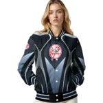 custom new york yankees mesh chest black varsity jacket best selling