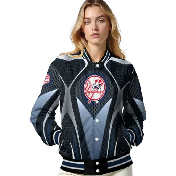 custom new york yankees mesh chest black varsity jacket latest model