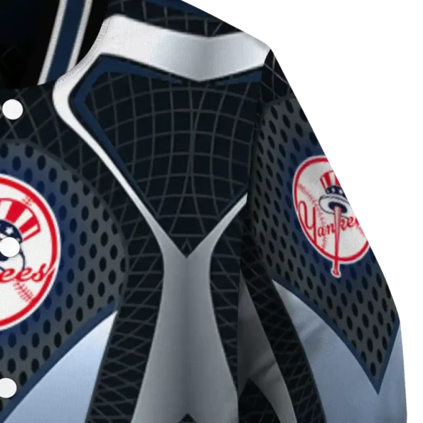 custom new york yankees mesh chest black varsity jacket premium grade