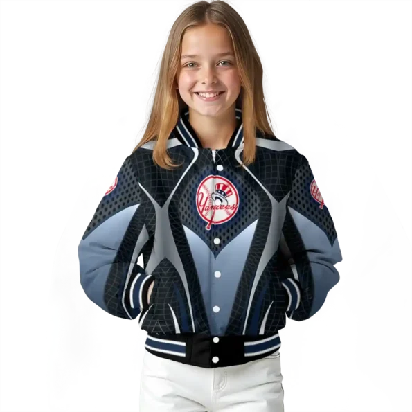 custom new york yankees mesh chest black varsity jacket top rated