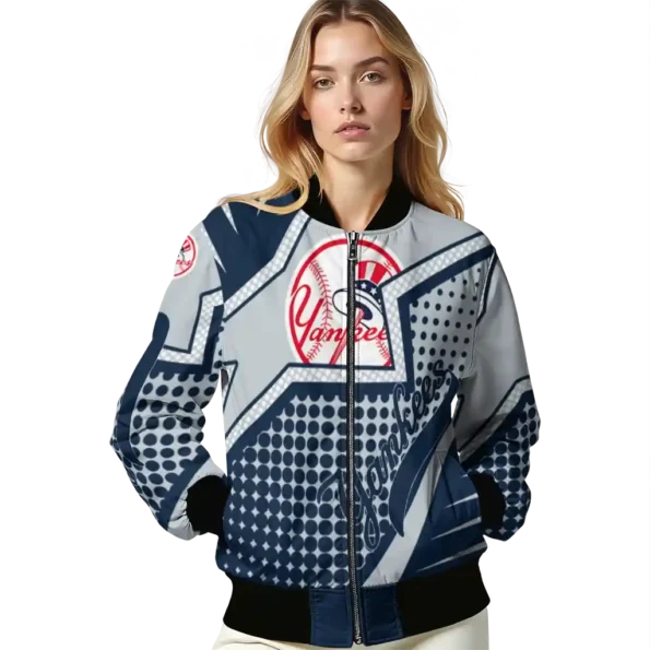 custom new york yankees star burst navy bomber jacket latest model
