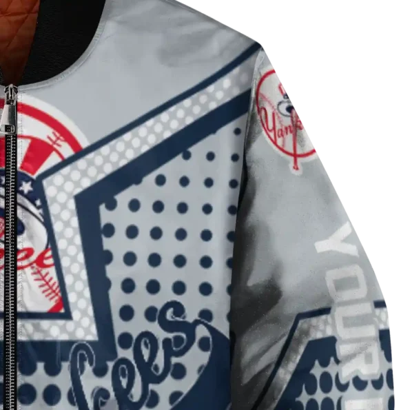 custom new york yankees star burst navy bomber jacket premium grade