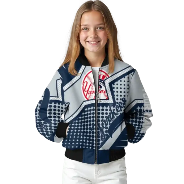 custom new york yankees star burst navy bomber jacket top rated