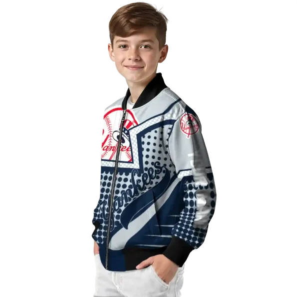 custom new york yankees star burst navy bomber jacket trendy