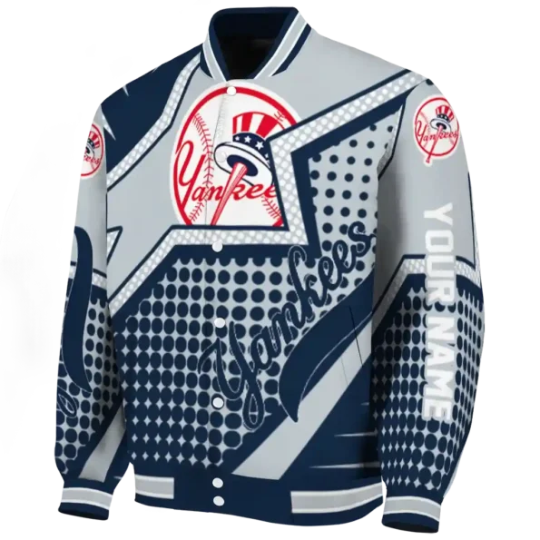 custom new york yankees star burst navy varsity jacket best selling