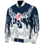 custom new york yankees winged blaze navy white varsity jacket best selling