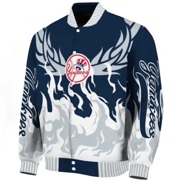 custom new york yankees winged blaze navy white varsity jacket best selling