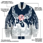 custom new york yankees winged blaze navy white varsity jacket best selling