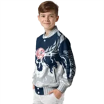 custom new york yankees winged blaze navy white varsity jacket best selling