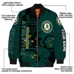 custom oakland athletics hexagon cluster green black bomber jacket best selling