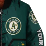 custom oakland athletics hexagon cluster green black bomber jacket best selling