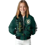 custom oakland athletics hexagon cluster green black bomber jacket best selling