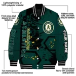 custom oakland athletics hexagon cluster green black varsity jacket best selling