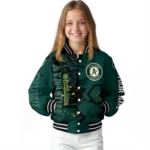custom oakland athletics hexagon cluster green black varsity jacket best selling
