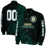 custom oakland athletics hexagon mesh green black varsity jacket best selling