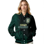 custom oakland athletics hexagon mesh green black varsity jacket best selling