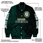 custom oakland athletics hexagon mesh green black varsity jacket best selling