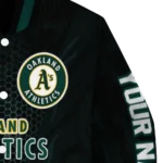 custom oakland athletics hexagon mesh green black varsity jacket best selling