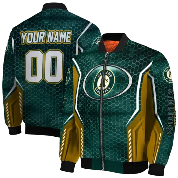 custom oakland athletics power plate green bomber jacket fashion forward