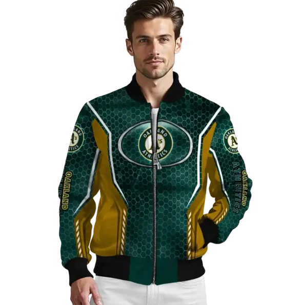 custom oakland athletics power plate green bomber jacket high quality