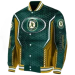 custom oakland athletics power plate green varsity jacket best selling
