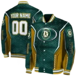 custom oakland athletics power plate green varsity jacket best selling