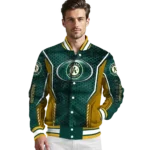 custom oakland athletics power plate green varsity jacket best selling