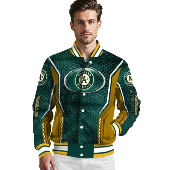 custom oakland athletics power plate green varsity jacket high quality