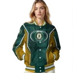 custom oakland athletics power plate green varsity jacket best selling