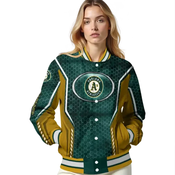 custom oakland athletics power plate green varsity jacket latest model