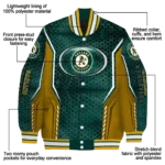 custom oakland athletics power plate green varsity jacket best selling