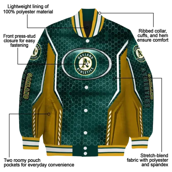 custom oakland athletics power plate green varsity jacket new arrival