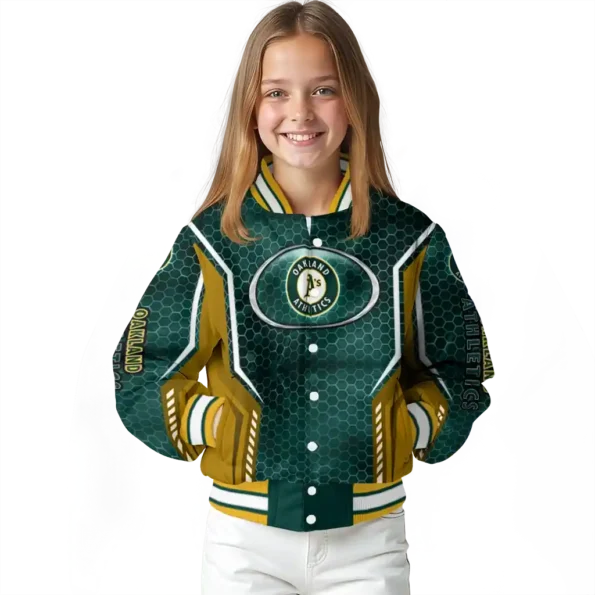 custom oakland athletics power plate green varsity jacket top rated
